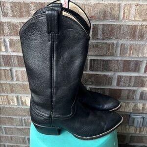 Vintage Black cowboy western men's leather boots Men’s 8 / women’s 9 9.5